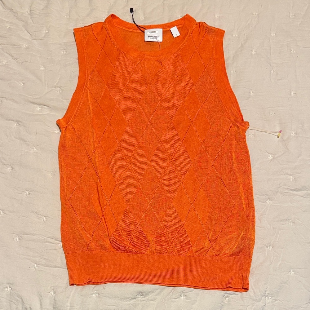 Burberry Vibrant Orange Tank Top
